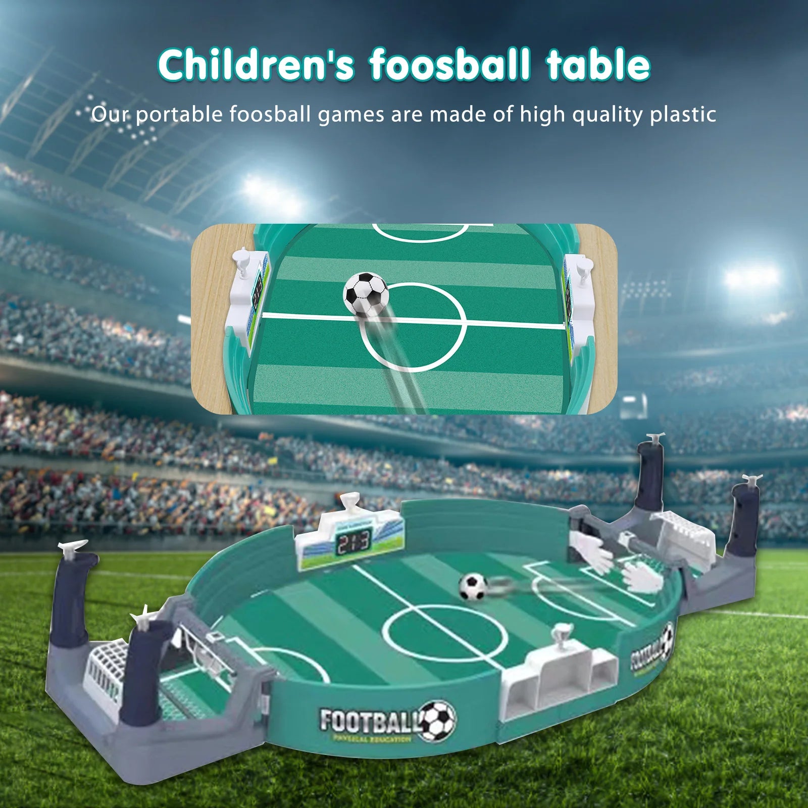Portable Tabletop Foosball Game – 2-Player Mini Soccer Table for Kids & Family