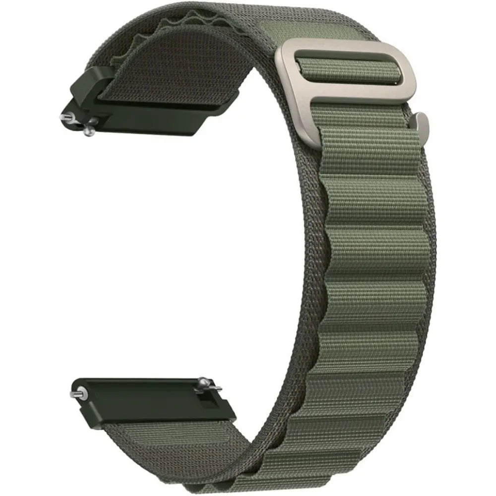 Universal Nylon Sport Loop Watch Band – 20mm & 22mm Replacement for 40mm/44mm Smartwatches (Classic & Active Styles)