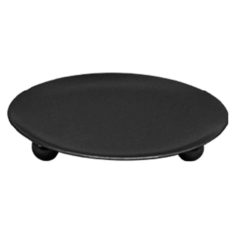 Iron Plate Candle Holder – Decorative Pillar & Votive Candlestick Pedestal, Gold/Black, 2 Sizes (7x7x1.5 cm / 2.8x2.8x0.6 in; 11x11x1.7 cm / 4.3x4.3x0.7 in)