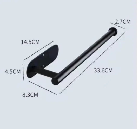 Self-Adhesive 304 Stainless Steel Towel Rack - Single Rod, 23cm / 37cm (9.1" / 14.6") Brushed Finish No-Drill Bathroom & Kitchen Towel Bar
