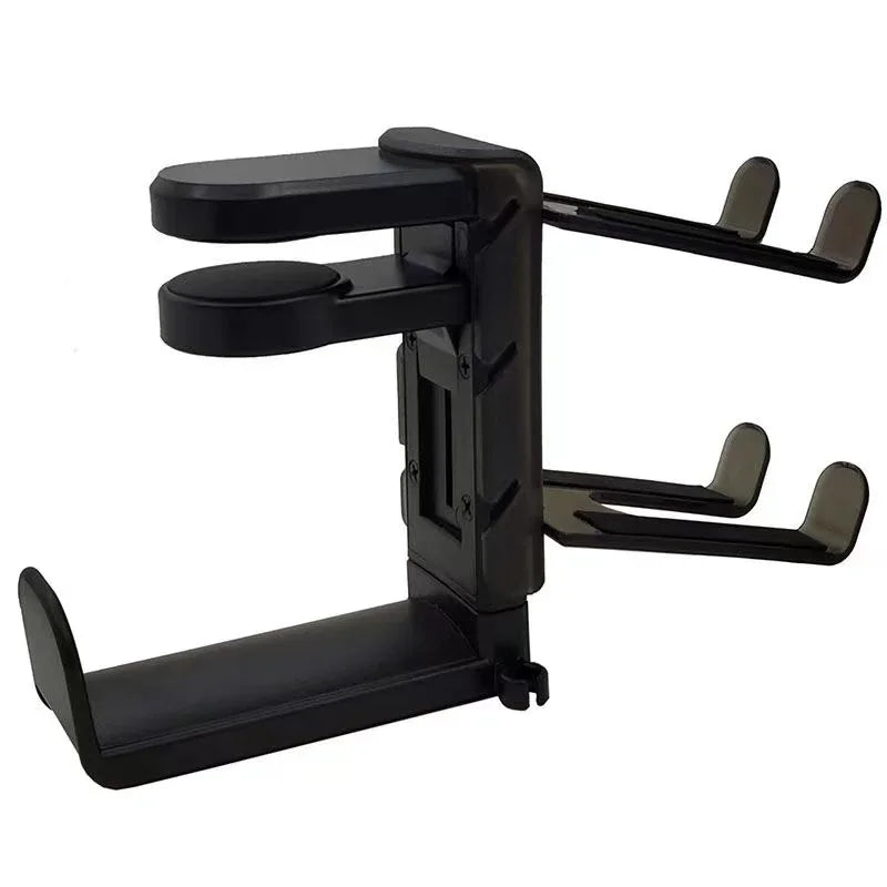 2-in-1 Gaming Headset & Controller Stand - Adjustable Desk Edge Hook Headphone Hanger with Rotating Support