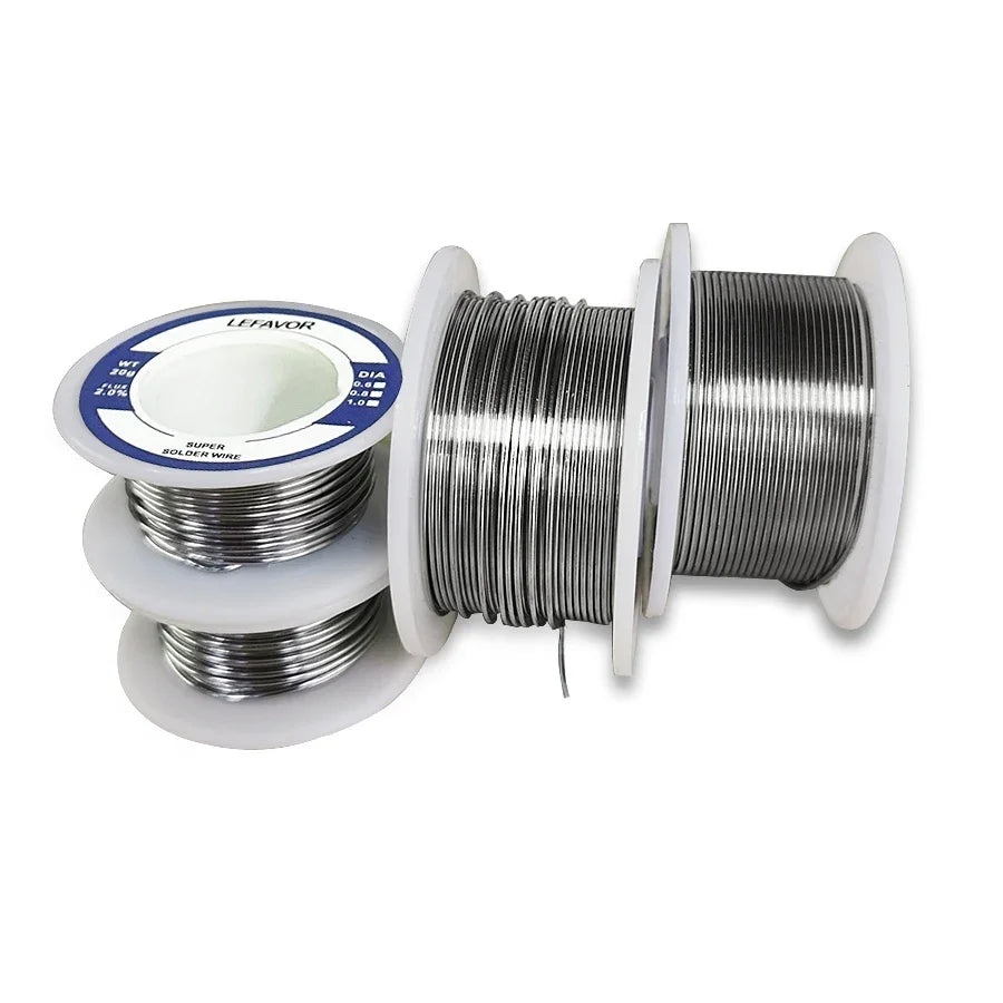 Rosin Core Solder Wire 0.8mm & 1.0mm | 20g 50g 100g No-Clean 2.0% Flux Lead-Free Tin Alloy