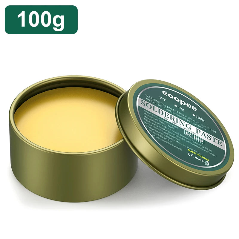 Lead-Free Solder Paste Rosin Flux 10g / 30g / 100g - No-Clean Soldering Paste for PCB & Electronics Repair