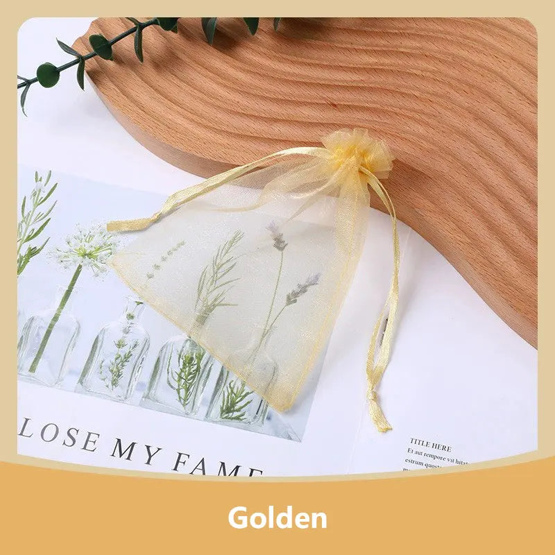 100-Pack Organza Drawstring Bags Assorted Sizes (7x9, 9x12, 10x15, 13x18 cm / 2.8x3.5, 3.5x4.7, 3.9x5.9, 5.1x7.1 in) - Jewelry & Gift Pouches for Wedding Party