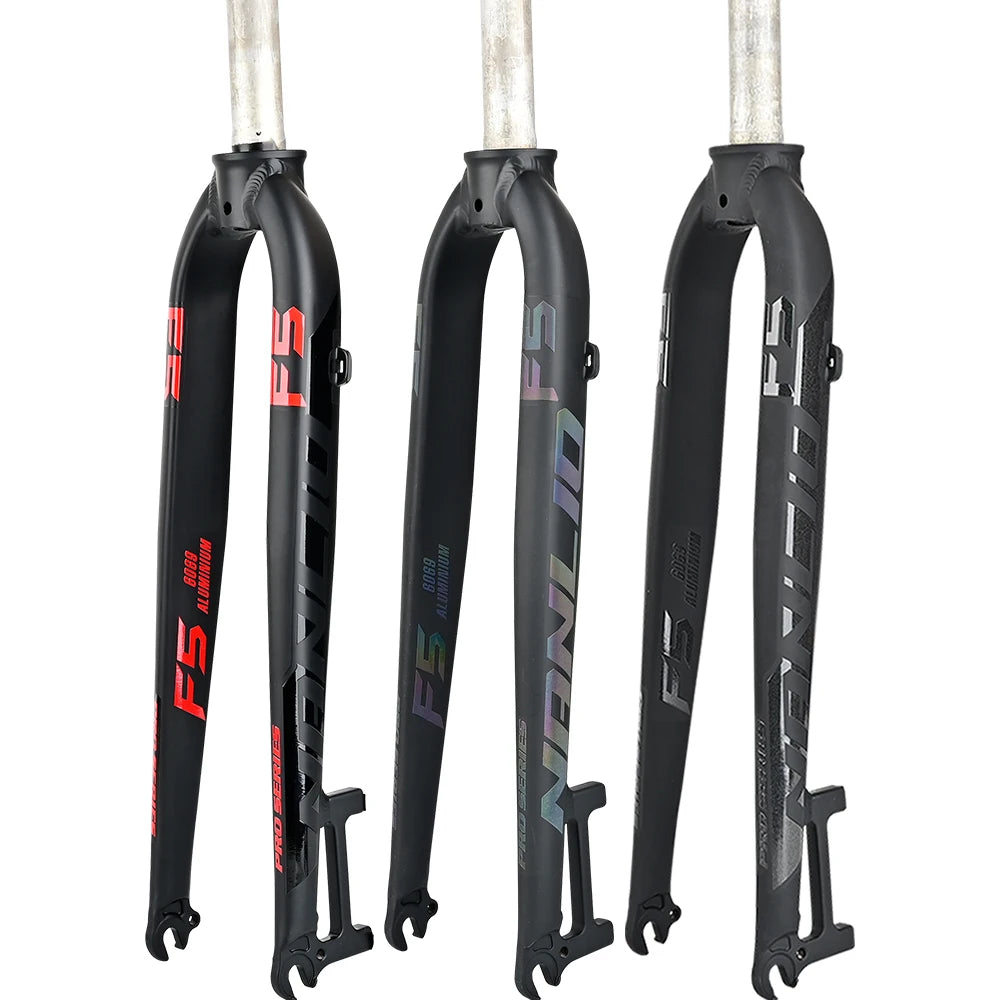 Matte Rigid MTB Fork – Aluminum Alloy Straight Steerer 28.6mm, Fits 26/27.5/29-Inch Wheels, A-Pillar Direct Mount