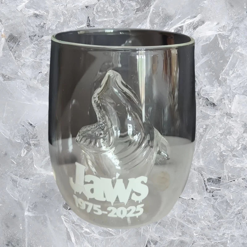 3D Shark Stemless Glass - 8.5 fl oz (250 ml) Novelty Wine, Whiskey & Cocktail Glass