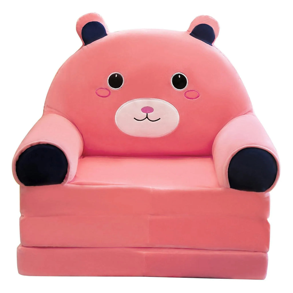 Plush Foldable Kids 2-in-1 Sofa Bed – Cartoon Flip-Open Armchair & Nap Lounger