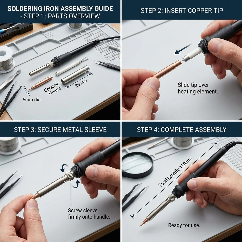 5-Pack Pure Copper Soldering Iron Tips – Lead-Free DIY Electronics Repair Tips for Electric Soldering Irons