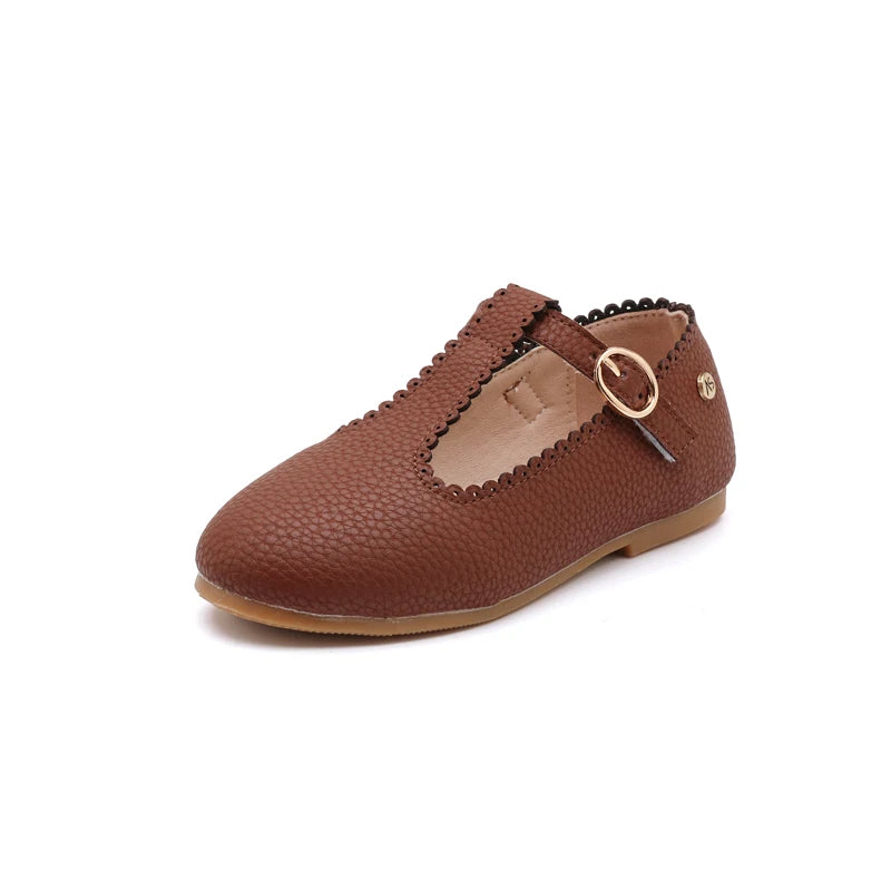 Kids Leather Mary Jane Shoes – Toddler Girls & Boys Slip-On Princess Flats, Oxford School Shoes, Sizes 21–37 (13–22.5 cm / 5.12–8.86 in)