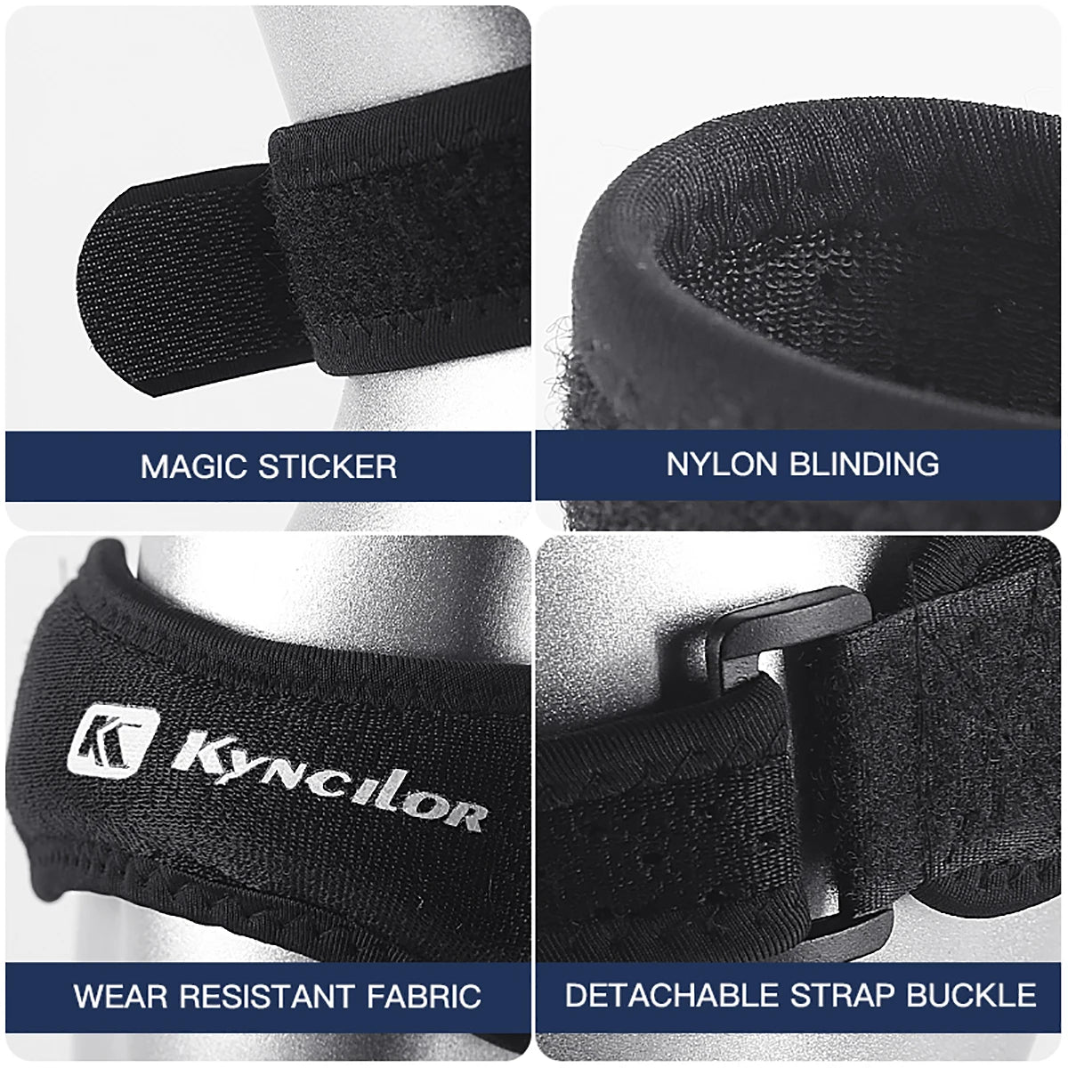 Adjustable Patella Knee Strap Silica Gel Tendon Support Band for Running, Cycling & Gym