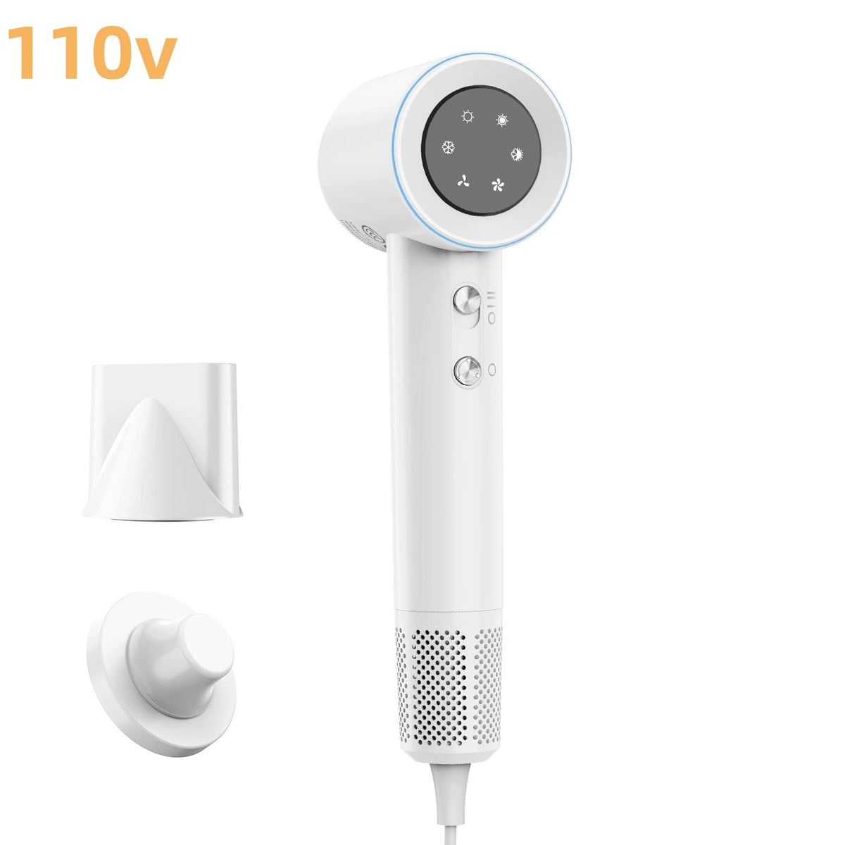 110,000 RPM High-Speed Wall-Mounted Hair Dryer - Negative Ion, Fast Drying, Low Noise, Thermo Control & LCD Display