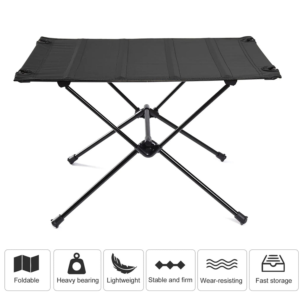 Lightweight Roll-Up Camping Table 1680D Oxford Top Aluminum Alloy Foldable Portable Picnic Table 23.6 x 15.7 x 15.5 in (60 x 40 x 39.5 cm)