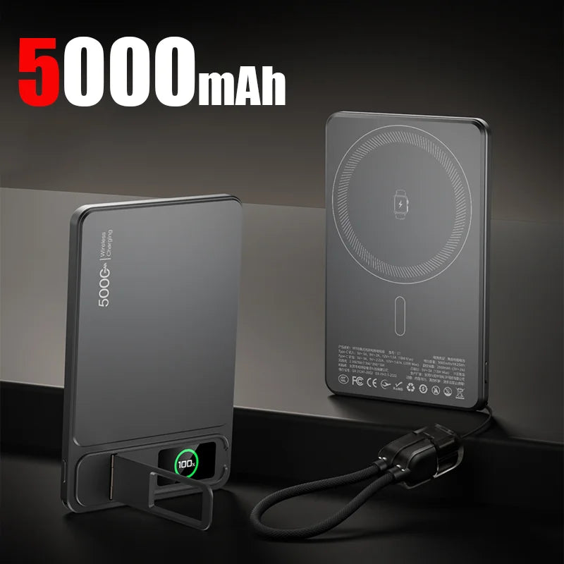 200,000mAh Slim Magnetic Power Bank — MagSafe-Compatible Wireless 20W Fast Charging Portable Battery