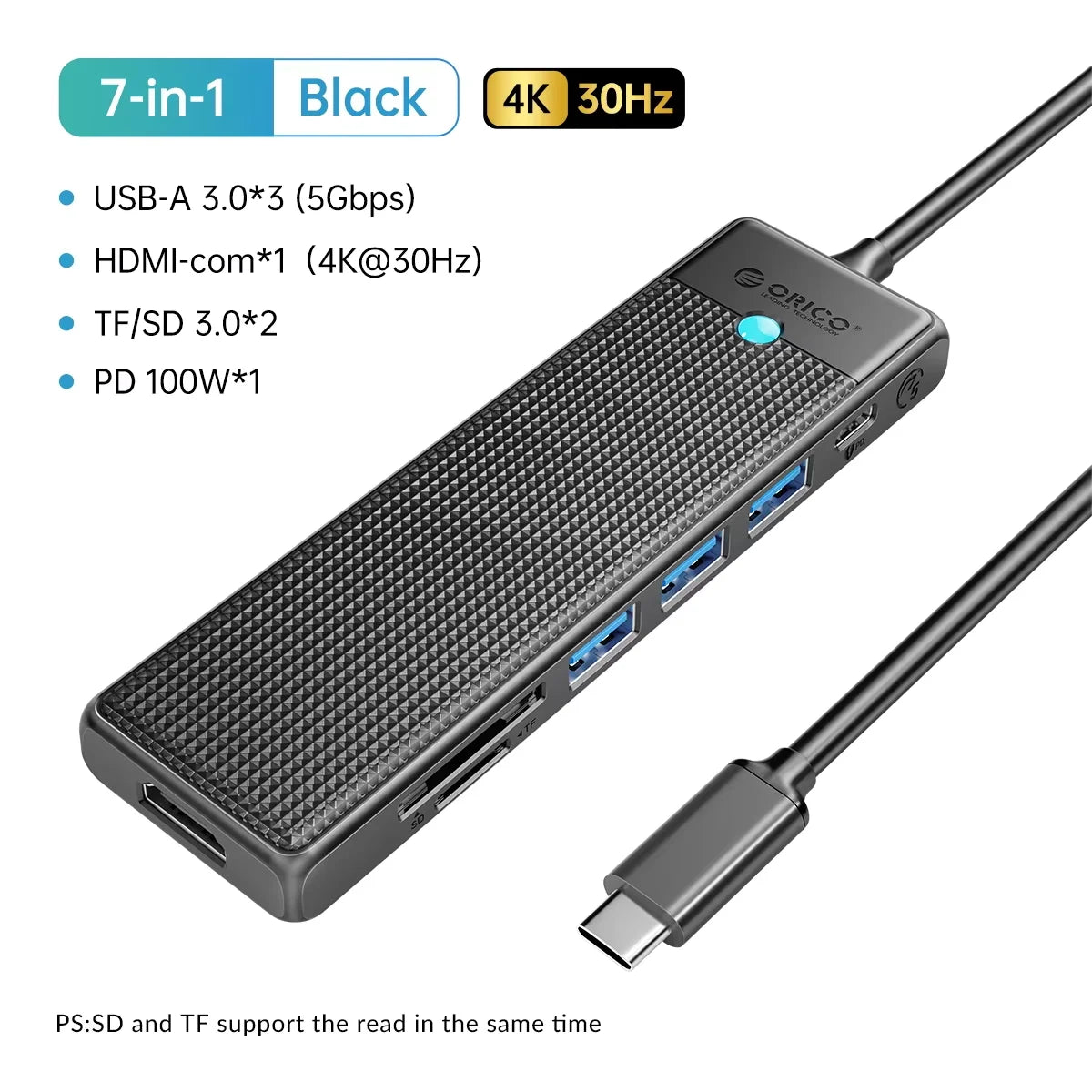 2.5-Inch SATA to USB3.0 Type-C HDD Enclosure — Tool-Free External Hard Drive Case (Up to 6TB, UASP)