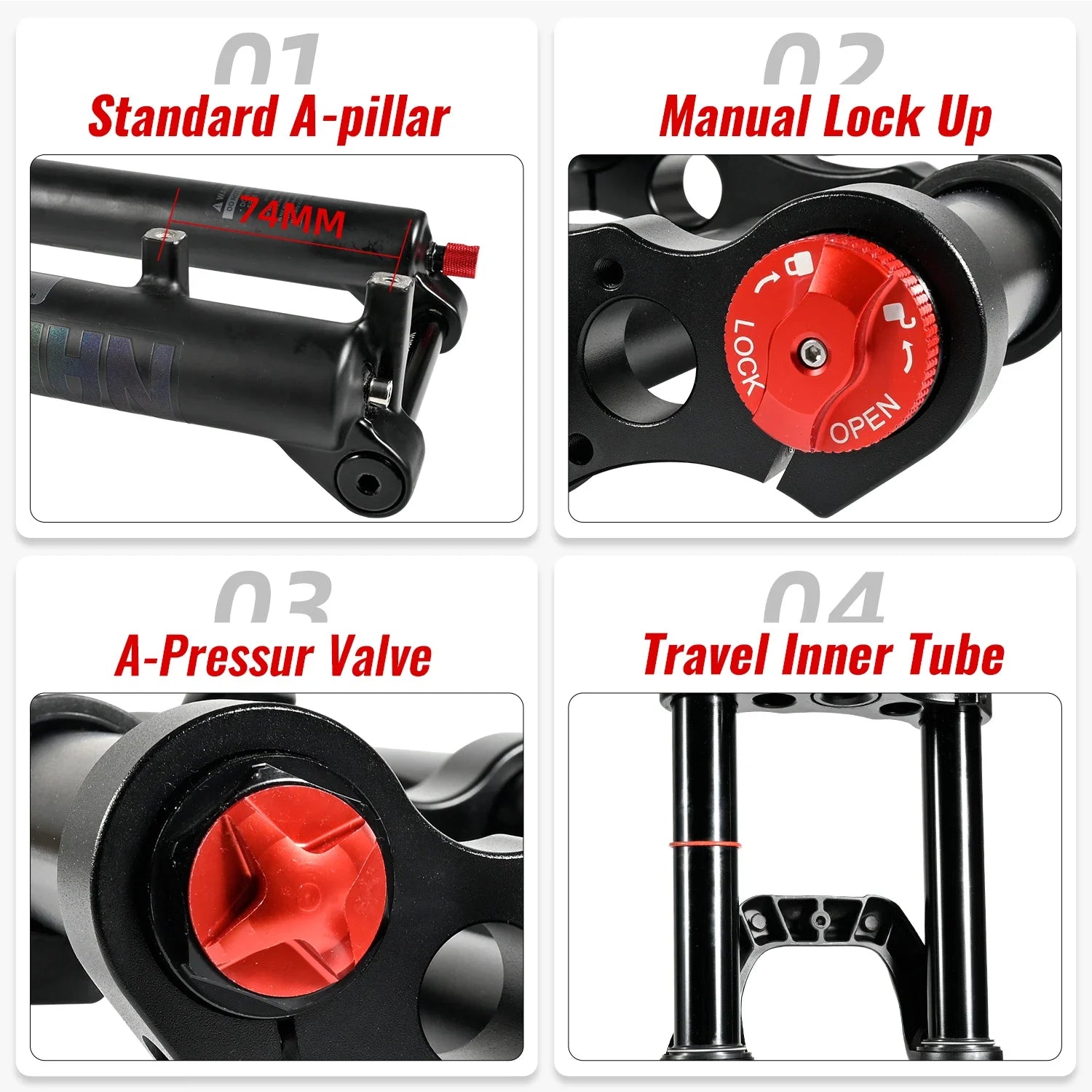 Double Crown Air Suspension Fork 150mm (5.9in) Travel for 27.5/29-inch MTB & E-Bike — Double-Shoulder, Air and Oil Damping