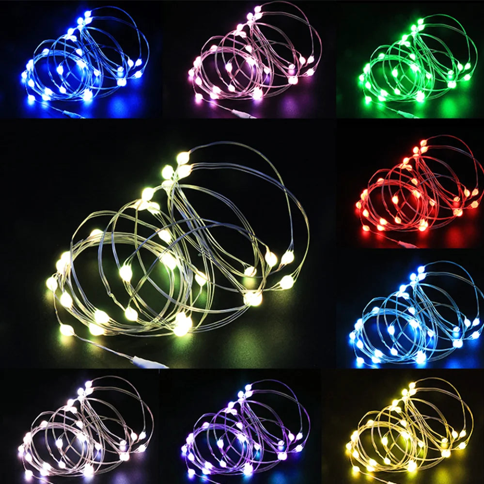 USB LED Copper & Silver Wire Fairy String Lights – Waterproof IP65, USB Powered, 2m/3m/5m/10m/20m, Warm White & Multicolor