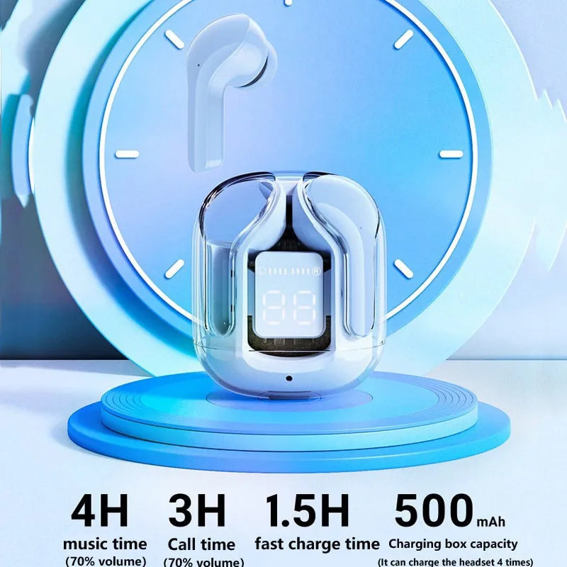 Bluetooth Noise-Cancelling TWS Earbuds with Digital Display Charging Case Hi-Fi Stereo
