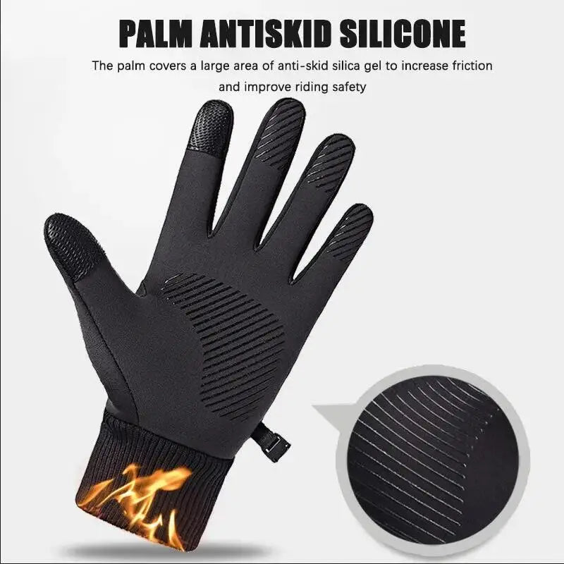 Women’s Waterproof Winter Cycling Gloves - Fleece Lined Full-Finger Touchscreen Gloves for Running, Motorcycle, Skiing