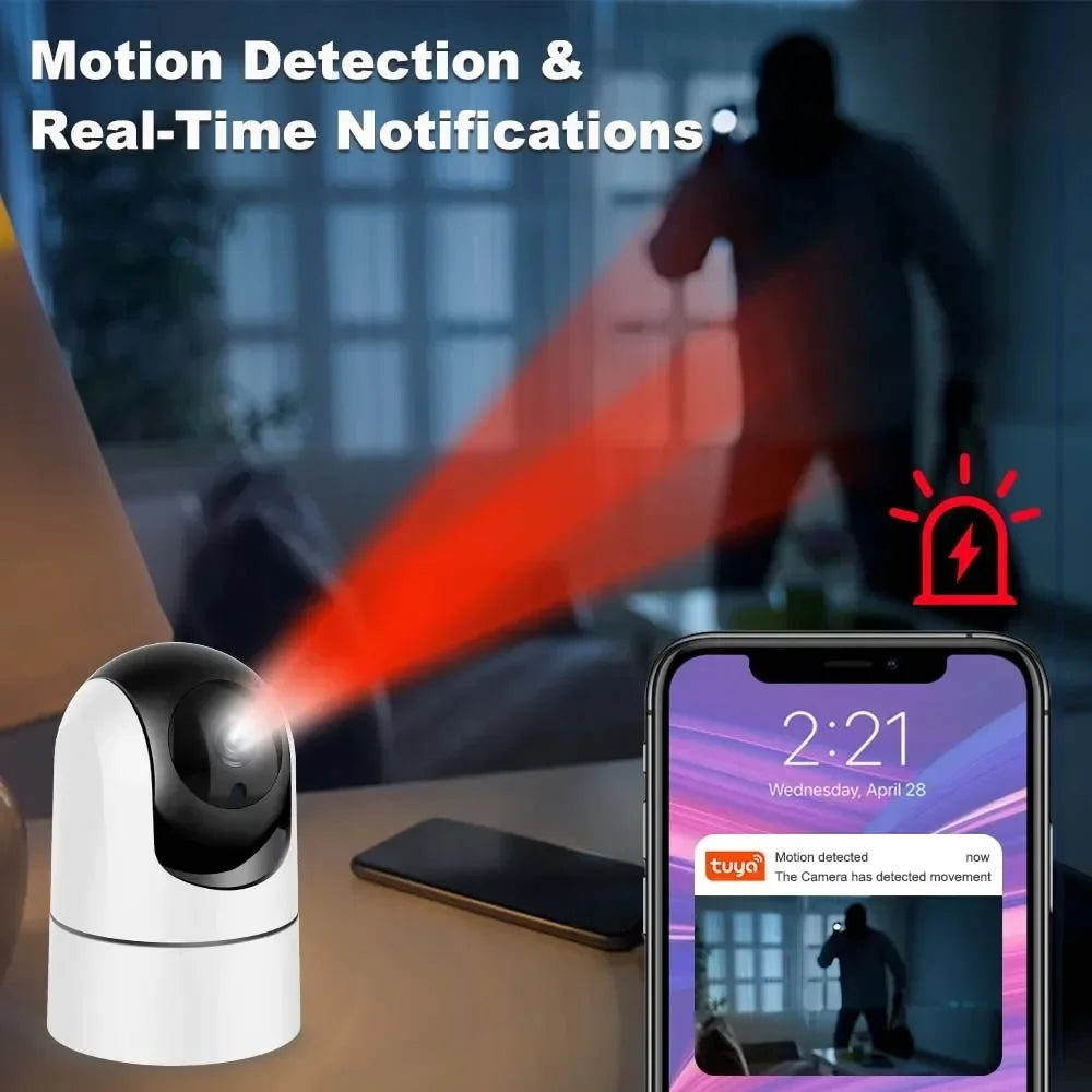 Indoor 6MP WiFi PTZ Camera (2.4/5GHz) — Auto-Tracking Baby Monitor with Two-Way Audio & 10m Night Vision