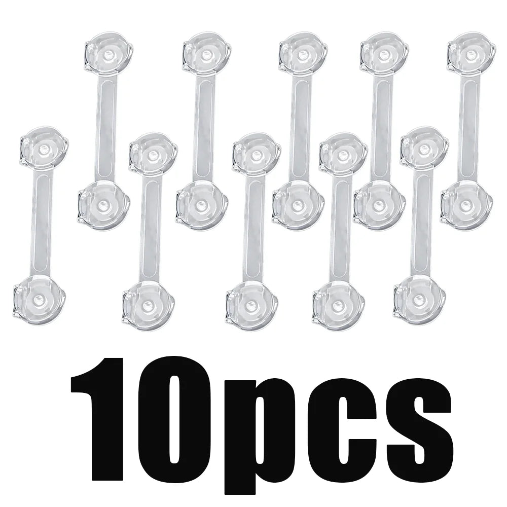 Child Safety Cabinet Locks (3–10 Pack) Transparent Soft Strap Anti-Opening Anti-Pinch