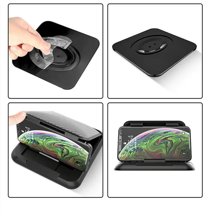 Universal Dashboard Car Phone Mount - Adjustable Anti-Slip Silicone Suction Smartphone Holder