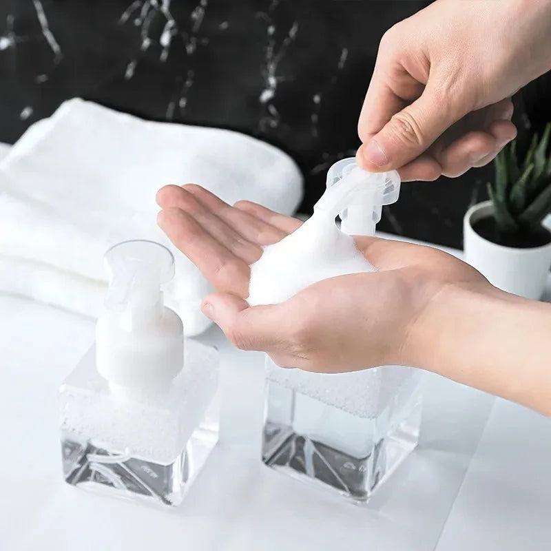 Foaming Pump Bottle Dispenser - 250 ml (8.5 fl oz) & 450 ml (15.2 fl oz), Portable Foam Soap Dispenser for Travel & Bathroom, Pack of 1-4
