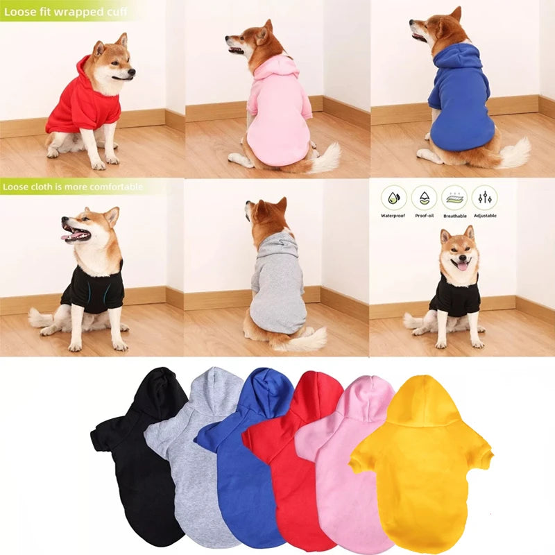 Warm Dog Hoodie Sweatshirt – Hooded Coat for Small, Medium & Large Dogs
