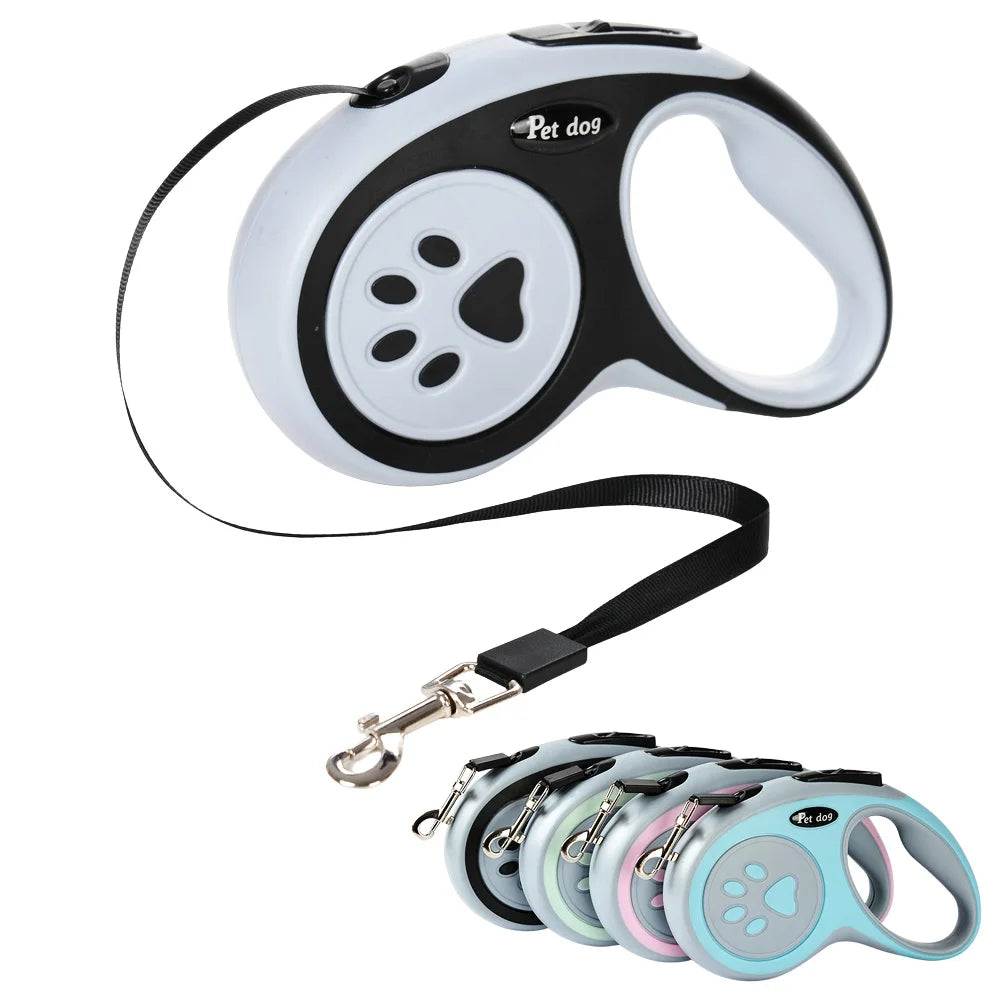 Retractable Dog Leash 3m/5m (9.8/16.4 ft) Nylon Automatic Extending Leash with Quick-Release for Dogs & Cats