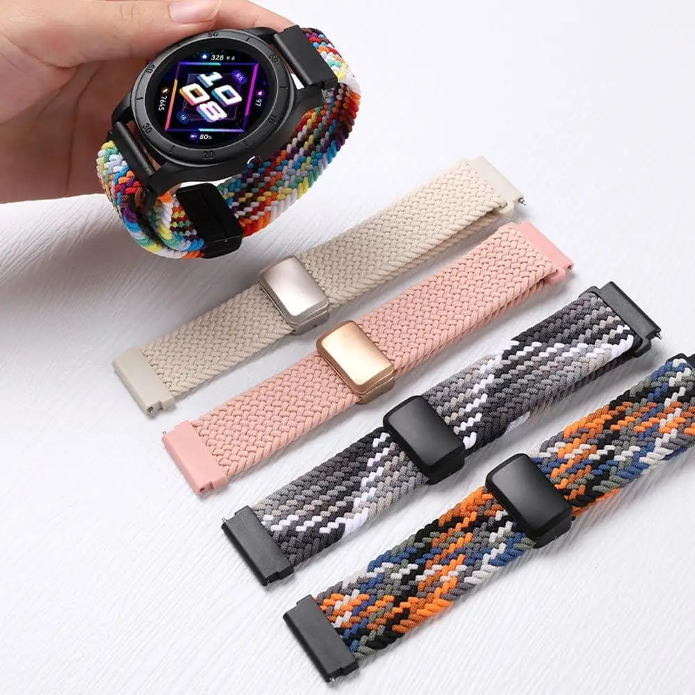 Magnetic Braided Nylon Watch Band — Adjustable Magnetic Clasp Strap for Smartwatches (1-Pack)
