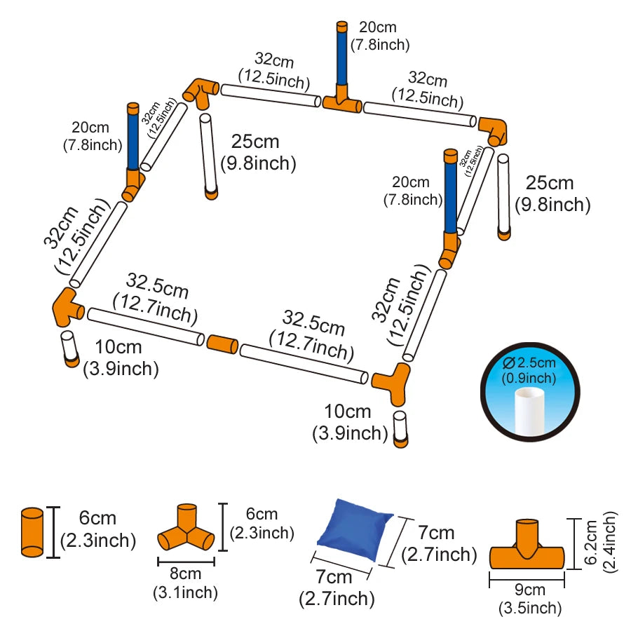 Portable Cornhole Toss Board Set – Easy Assemble Outdoor Yard Game for Kids & Adults 27.9 x 27.9 x 18.3 in (71 x 71 x 46.5 cm)