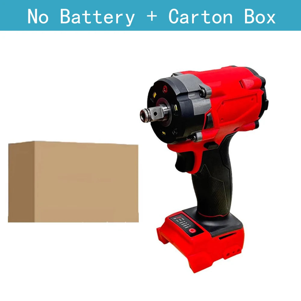 Brushless 1/2" (12.7 mm) Impact Wrench, 500 N·m (369 ft·lb) Cordless Electric Driver, 4-Gear, 18V Battery Compatible