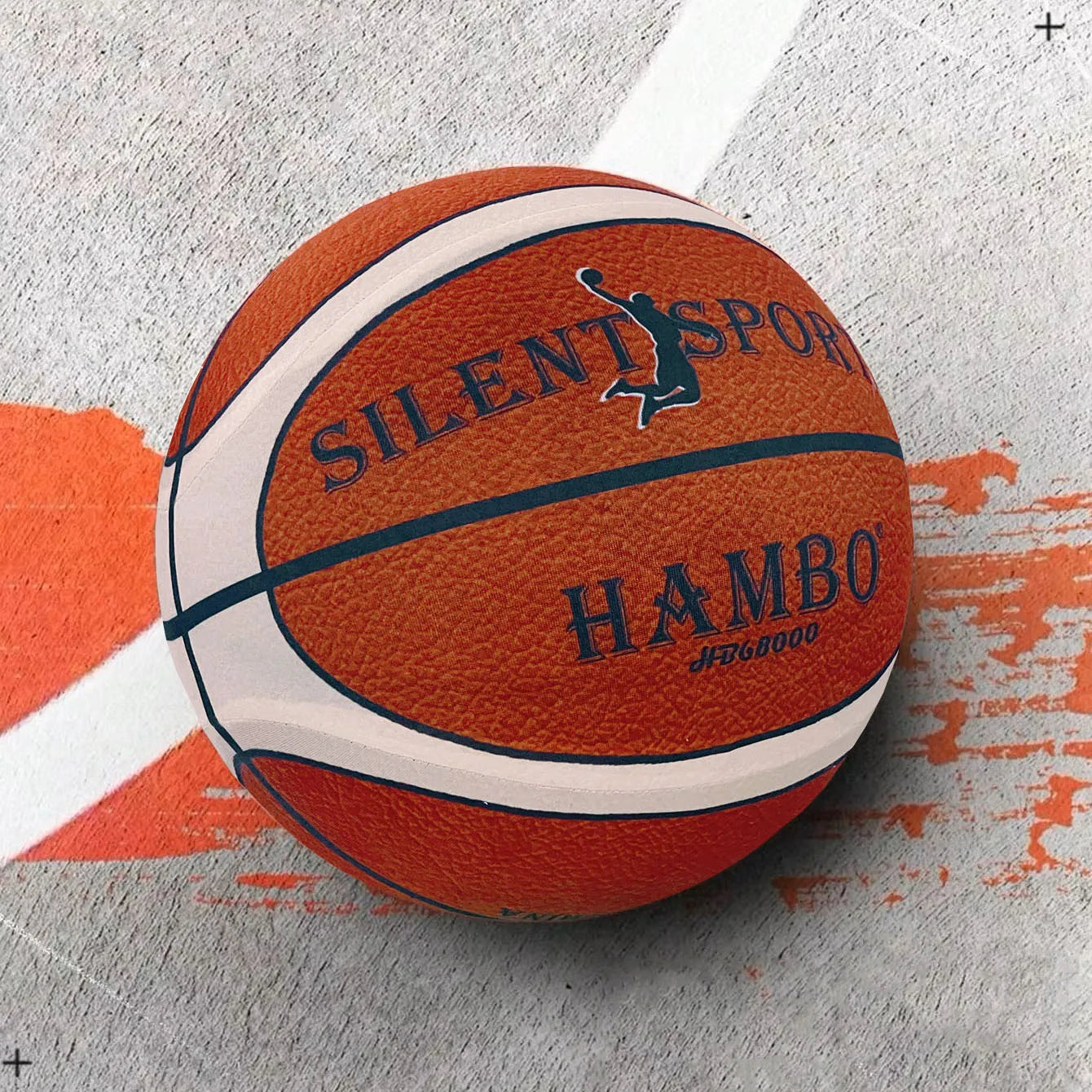 Silent Indoor Basketball — Quiet PU Foam Ball with Fabric Cover | Size 7 (29.5 in / 75 cm), Size 6 (28.9 in / 73.4 cm), Size 5 (27.9 in / 70.9 cm) for Training & Home Practice