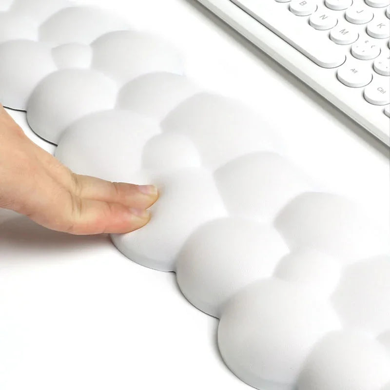 Cloud-Shaped Ergonomic Wrist Rest Mouse Pad – Anti-Slip Keyboard & Mouse Support, Long 430 x 110 mm (16.9 x 4.3 in) & Short 150 x 90 mm (5.9 x 3.5 in)