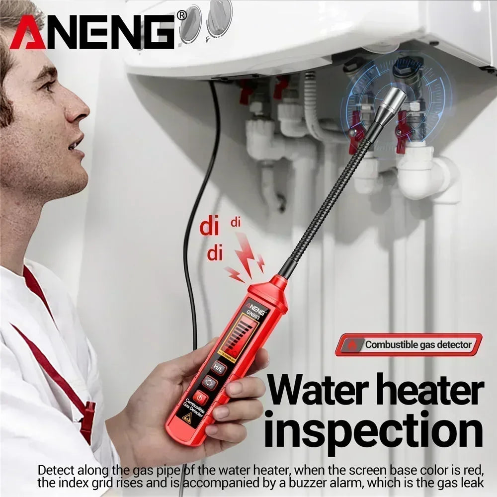 Handheld Methane & Combustible Gas Leak Detector — Portable Gas Concentration Meter with LCD, Audible Alarm & Vibration