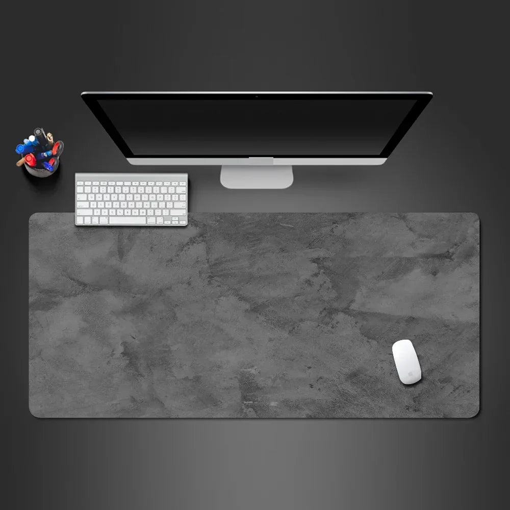 XXL Desk Mat 900x400mm (35.4 x 15.7 in) Overlocked Extended Gaming Mouse Pad, Grey