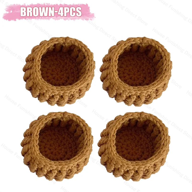 Handmade Crochet Rose Coaster, Heat-Resistant Table Mat for Valentine's Day, Romantic Wedding Gift