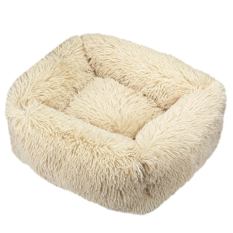 Luxury Plush Square Dog Bed Calming Washable Pet Mat for Small Medium Large Dogs (XS S M L)