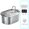 3.2L (108 oz) Stainless Steel Automatic Pet Water Fountain – USB Rechargeable, Ultra-Quiet 20 dB Pump, Double Filter for Cats & Dogs, Motion Sensor