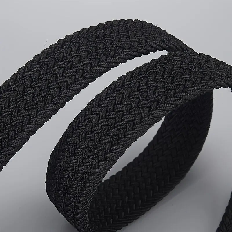 Woven Elastic No-Hole Belt – Unisex Stretch Adjustable Belt for Outdoor, Climbing & Work (3.3 cm / 1.3 in)