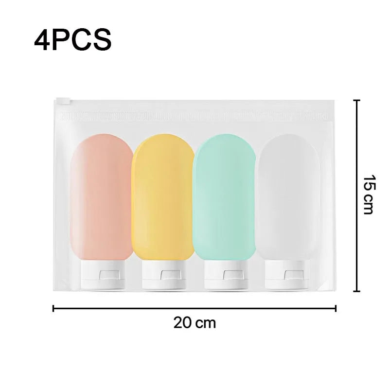60 ml (2 fl oz) Silicone Travel Bottles Set – Refillable TSA-Friendly Travel Toiletry & Shampoo Bottles
