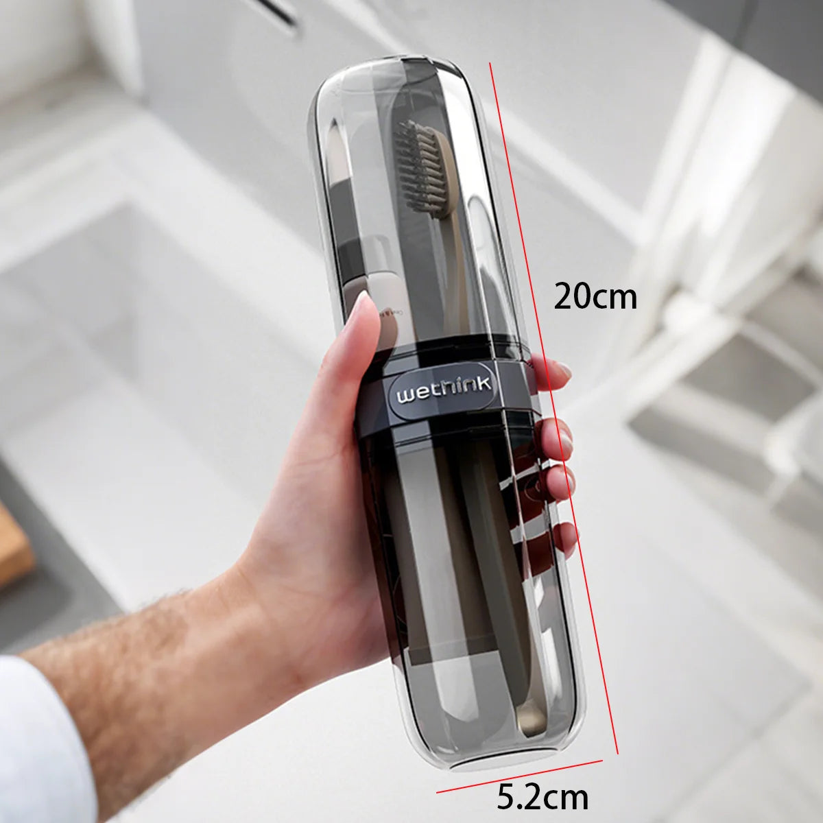 Travel Toothbrush & Toothpaste Case Portable Holder Storage Box 19.6 x 6 cm (7.7 x 2.4 in)