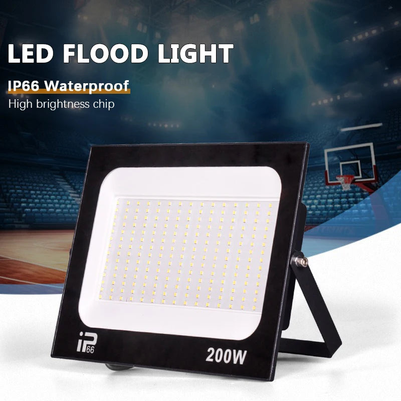 Outdoor LED Floodlight IP66 Waterproof Spotlight — 10W/20W/30W/50W/100W/150W/200W for Garden Porch Courtyard