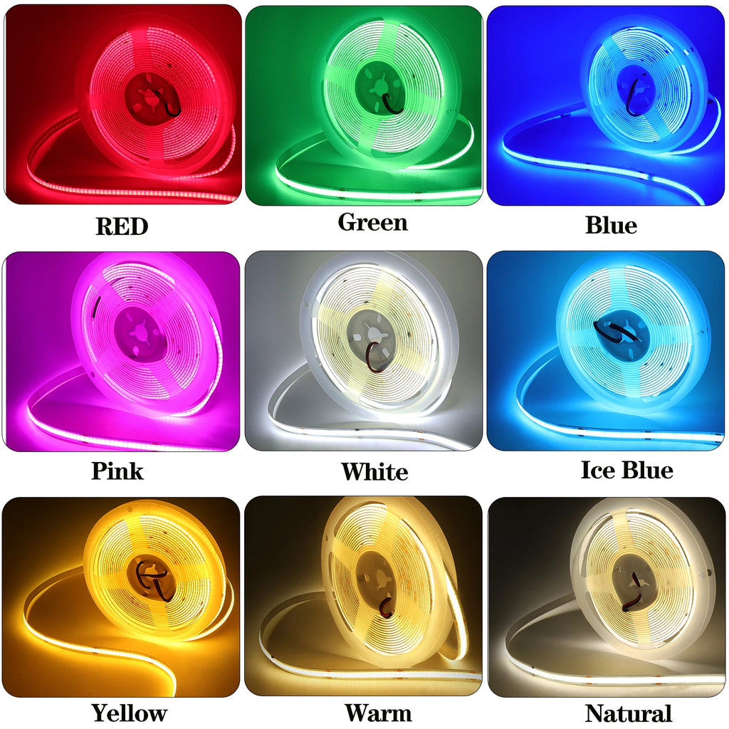 5V COB LED Strip Light USB Dimmable Touch Sensor Flexible Adhesive Tape TV Backlight