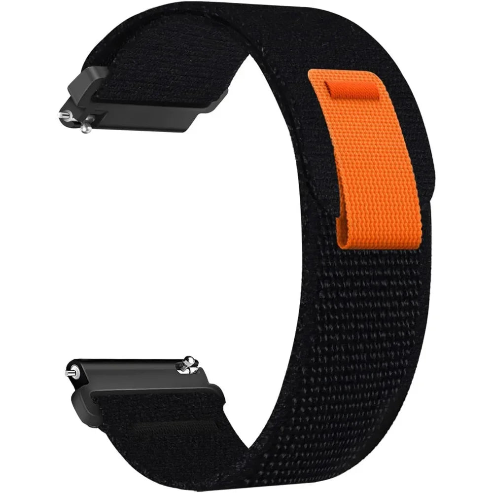 Universal Nylon Sport Loop Watch Band – 20mm & 22mm Replacement for 40mm/44mm Smartwatches (Classic & Active Styles)