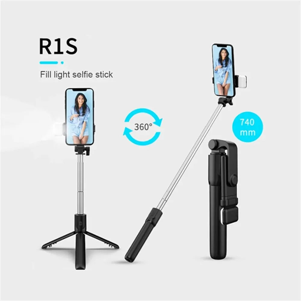 Bluetooth Selfie Stick with Remote Shutter – Telescopic Stainless Steel Phone Monopod, Folded 185 mm (7.3 in) / Extended 740 mm (29.1 in)