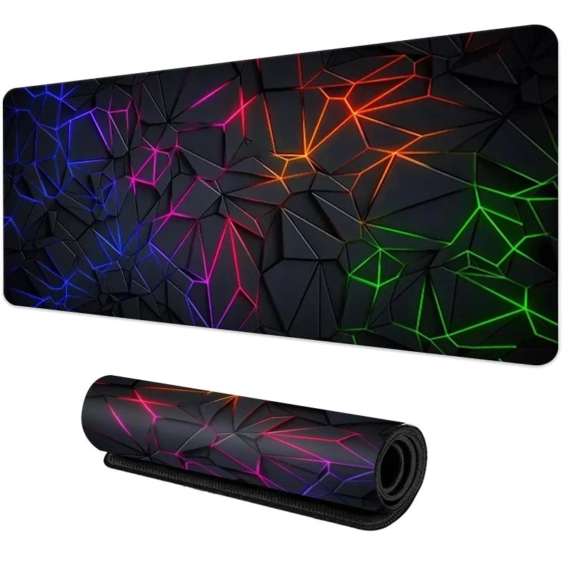 Large Gaming Mouse Pad Red Blue Gradient Non-Slip Rubber Sewn Edge Desk Mat for Keyboard & PC