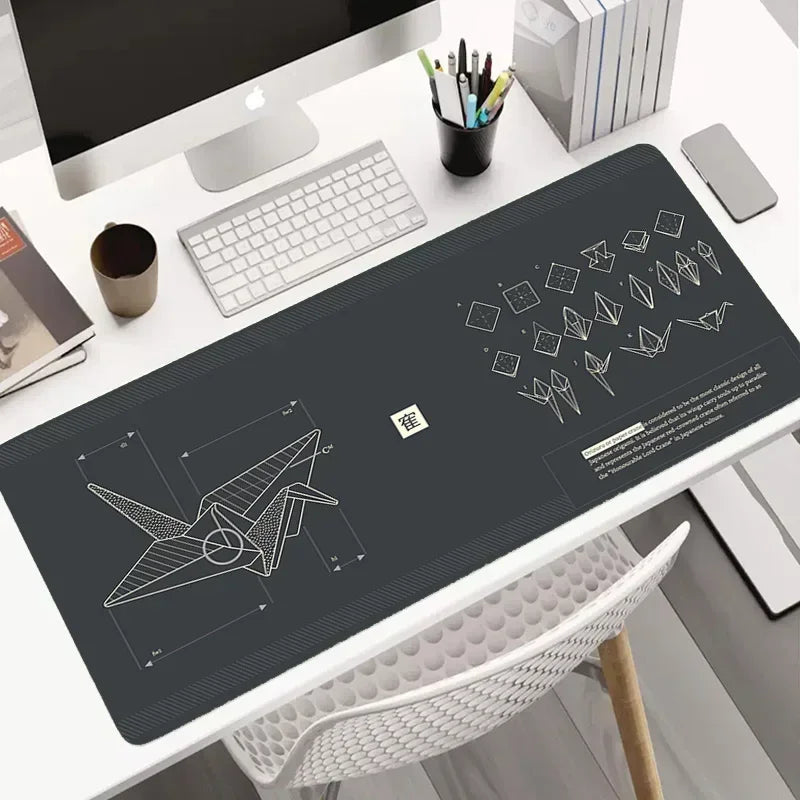 Large Gaming Mouse Pad 900 x 400 mm (35.4 x 15.7 in) XL Extended Non-Slip Rubber Base Stitched Edge – Abstract Desk Mat