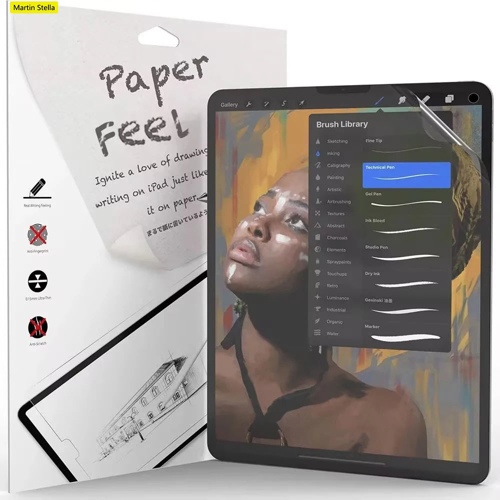 Paper-Feel Matte PET Screen Protector for iPad — 11-inch (27.9 cm) Anti-Glare Stylus-Friendly
