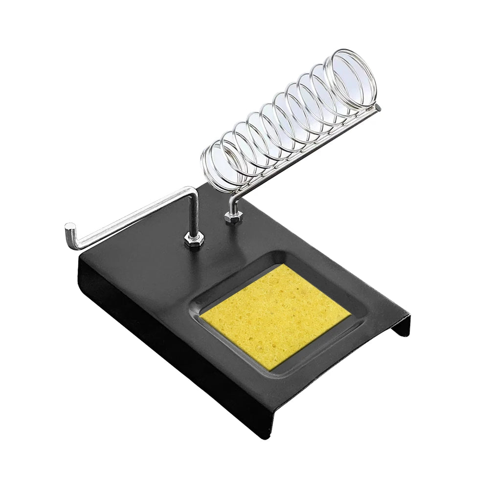 Portable Metal Soldering Iron Stand with Cleaning Sponge – Stable Holder & Tin Rest for Electronics Repair