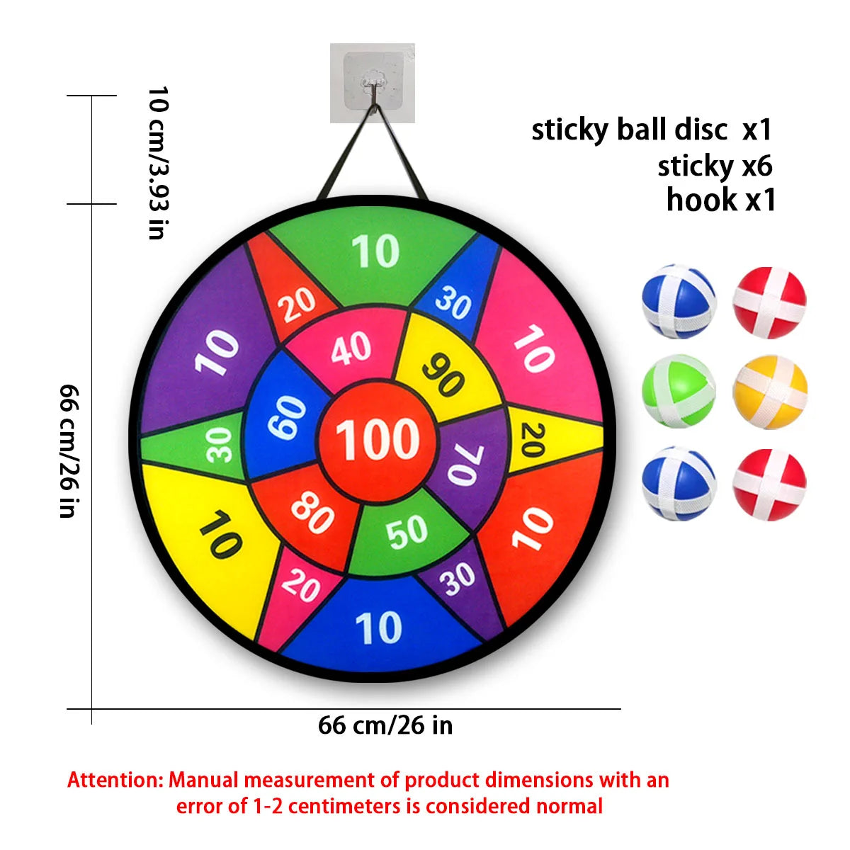 12-Pack Sticky Ball Dart Disc Set – 36 cm (14.2 in) Suction Sticky Balls for Kids, Indoor & Outdoor Party Game, Birthday Gift